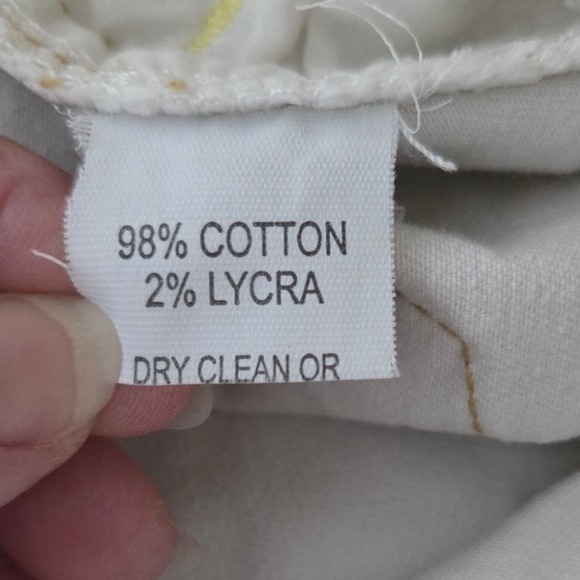 Lila Vintage‎ Cream Bell Bottom Bootcut Low Rise Embroidered Pockets Pants Sz 10 - Picture 4 of 5